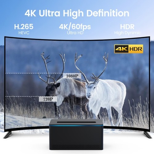 X6 Android 11.0 Smart TV Box Amlogic S905Y4 4K Media Player LPDDR4 2GB EMMC 16GB with SATA6 HDD Slot 2.4G/5G Dual-band WiFi BT4.0 VP9 H.265 Decoding with Remote Control 