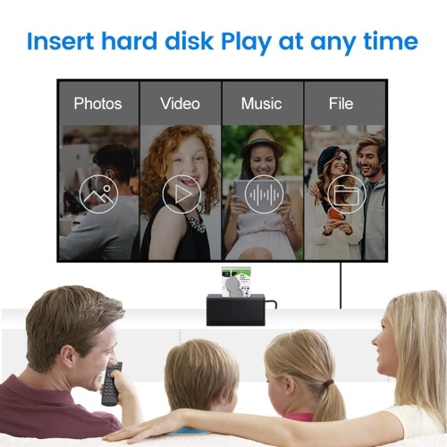 X6 Android 11.0 Smart TV Box Amlogic S905Y4 4K Media Player LPDDR4 2GB EMMC 16GB with SATA6 HDD Slot 2.4G/5G Dual-band WiFi BT4.0 VP9 H.265 Decoding with Remote Control 