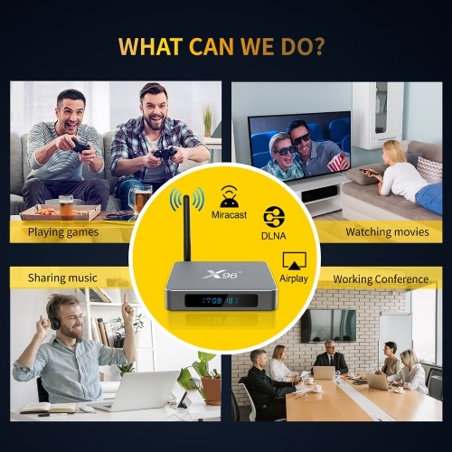 

X96 X9 Android 9.0 Smart TV Box Amlogic S922X 4GB / 32GB 2.4G & 5G WiFi 1000M LAN 4K Media Player H.265 VP9 Decoding with Voice Remote Control