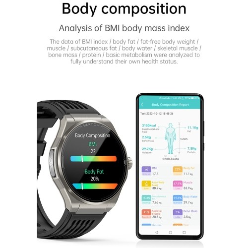 1.43-inch AMOLED Screen Smartwatch BT Talk/Non-invasive Glucose/Uric Acid/Lipids/Blood Pressure/ECG/Built-in 295mAh Li-ion Battery 