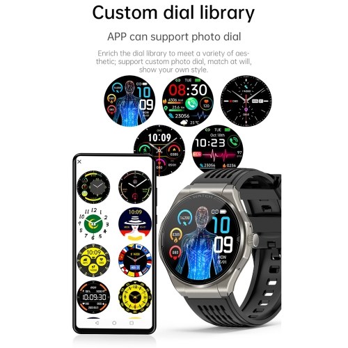 1.43-inch AMOLED Screen Smartwatch BT Talk/Non-invasive Glucose/Uric Acid/Lipids/Blood Pressure/ECG/Built-in 295mAh Li-ion Battery 