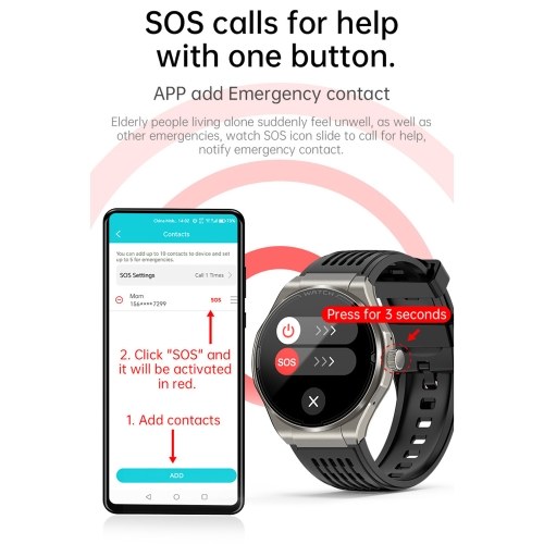 1.43-inch AMOLED Screen Smartwatch BT Talk/Non-invasive Glucose/Uric Acid/Lipids/Blood Pressure/ECG/Built-in 295mAh Li-ion Battery 