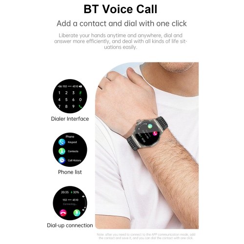 1.43-inch AMOLED Screen Smartwatch BT Talk/Non-invasive Glucose/Uric Acid/Lipids/Blood Pressure/ECG/Built-in 295mAh Li-ion Battery 
