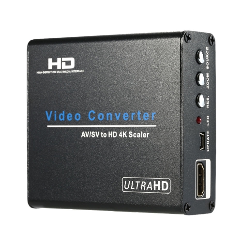 Composto RCA AV / S-vídeo para HD conversor UHD 4K Upscaler áudio & vídeo do adaptador de conversão para DVD STB VCR jogo consola para HDTV Monitor projetor