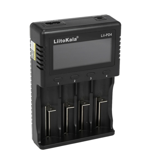 LiitoKala Lii-PD4 Intelligent Battery Charger Smart Charger w/ 4 Battery Slots LCD Display for Ni-MH Ni-Cd Li-ion Rechargeable Batteries