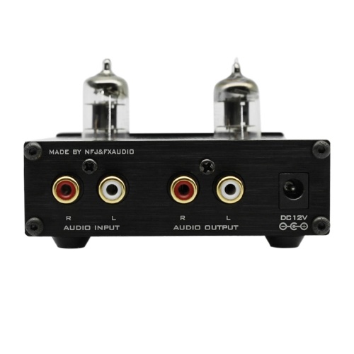 

FX-AUDIO TUBE-03 Mini HiFi Audio Preamplifier 6K4 Vacuum Tube Amplifier Buffer Treble Bass Adjustment RCA Preamp Black US Plug