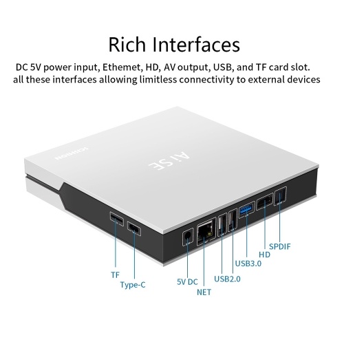 

SCISHION Ai SE Android 7.1 Smart Game TV Box RK3399 DDR4 4G+64G 4K H.265 Multimedia Video Player with Gamepad 5G/2.4G WiFi RJ45 USB3.0 Type-C US Plug