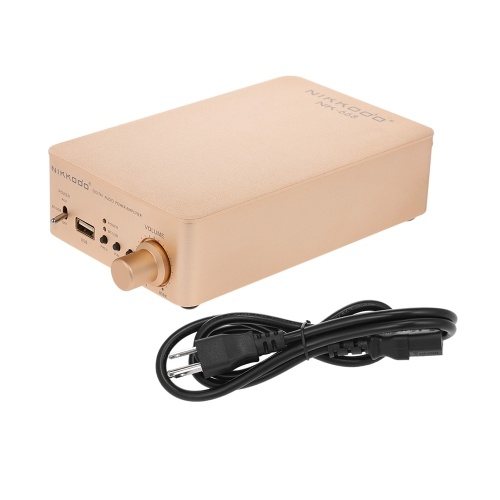 NIKKODO NK668デジタルオーディオパワーアンプBluetooth 5.0ミニHiFiオーディオレシーバーアンプサポートUSB AUXデュアルチャンネル60W + 60W、電源ケーブル付き