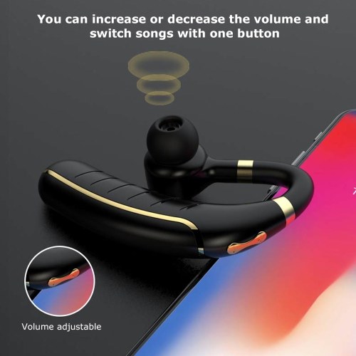 

FC1 Business Bluetooth 5.0 Headset Wireless Headphones Ear-hook Earphone Noise Cancelling Hands-free with Mic Voice Broadcast