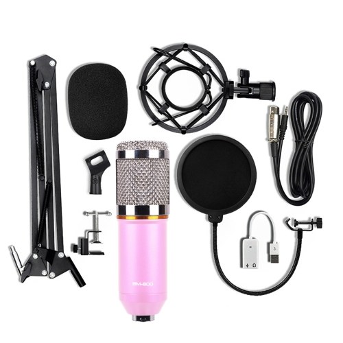 

BM-800 Condenser Microphone USB Sound Card Mount Stand Set