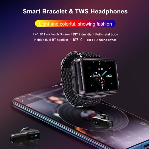 

Wireless Headphone Watch 2 in 1 Intelligent Bracelet Sport Fitness Tracker IP67 Waterproof Wristband