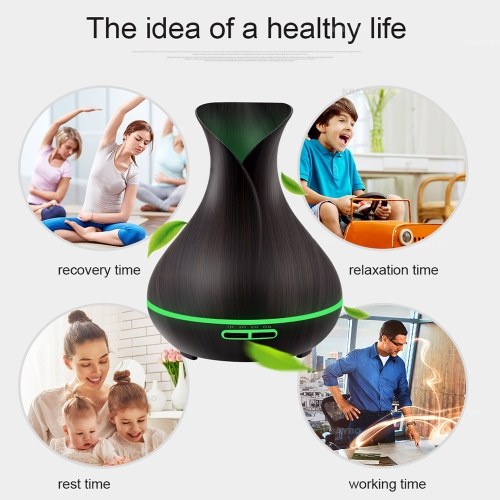 

Aromatherapy Essential Oil Diffuser Humidifier 400ml 6 Hours Aroma Diffuser with Timer 7 Colors Lights Changing Mist Humidifier for Bedroom Home Office