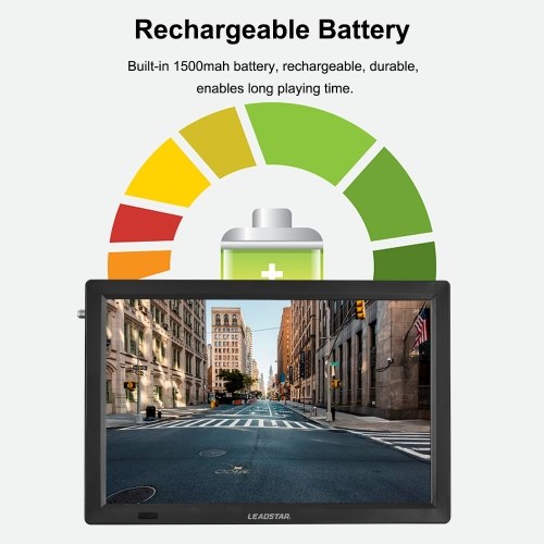 

LEADSTAR D14 14-дюймовый цифровой ТВ-плеер ATSC Портативный ТВ Автомобильный телевизор Мультимедийный плеер FM-радио SD-карта U Воспроизведение дисков с пультом дистанционного управления