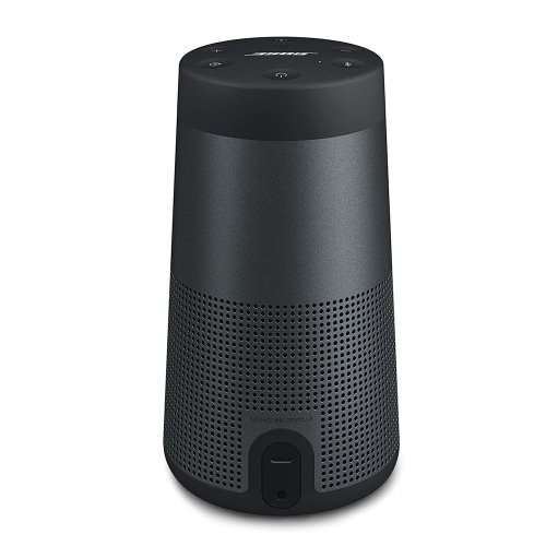 

BOSE SoundLink Revolve BT Speaker Portable 360° Stereo Sound Speaker w/12 H Playtime Aux Micro USB Port IPX4 Waterproof for Smartphone Tablet PC Laptop Black EU Plug