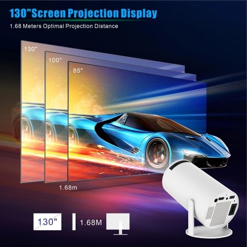 

HD 720P Mini Projector Dormitory Outdoor Hard Resolve 4K Support AV1 180-Degree Rotation Support Automatic Correction