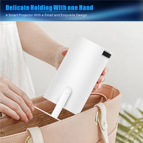 HD 720P Mini Projector Dormitory Outdoor Hard Resolve 4K Support AV1 180-Degree Rotation Support Automatic Correction 