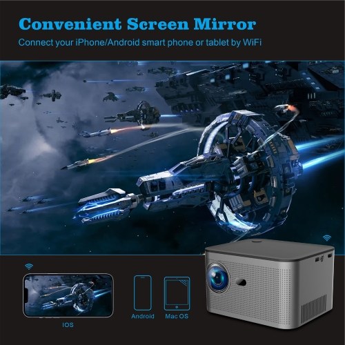 FHD 1080P 350 Lumen 4K Projector Business Office Dormitory Available Support Automatic Correction Silent Cooling System BT Speaker Mode 