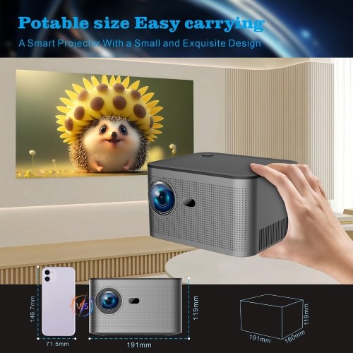 FHD 1080P 350 Lumen 4K Projector Business Office Dormitory Available Support Automatic Correction Silent Cooling System BT Speaker Mode 