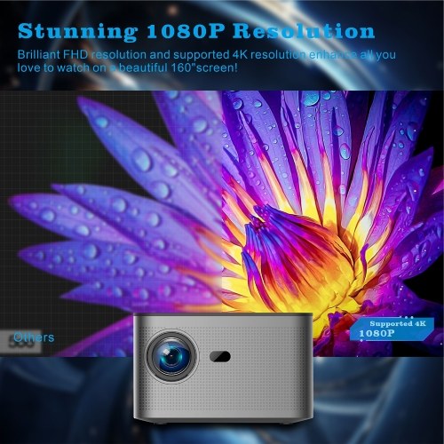 FHD 1080P 350 Lumen 4K Projector Business Office Dormitory Available Support Automatic Correction Silent Cooling System BT Speaker Mode 