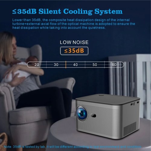 FHD 1080P 350 Lumen 4K Projector Business Office Dormitory Available Support Automatic Correction Silent Cooling System BT Speaker Mode 