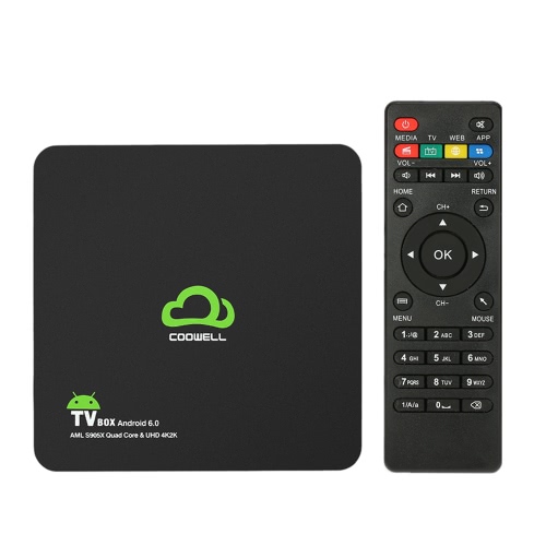 

COOWELL V2 Смарт Android 6.0 TV Box Amlogic S905X Четырехъядерный процессор 64 бит 2GB / 16GB KODI XBMC VP9 H.265 UHD 4K Mini PC 2