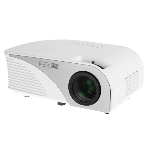 

1200 Lumens Projector Rigal Portable 1080P LED Projector Throw 100" Screen Home Cinema 800 * 480 Resolution Support HD Port AV SD