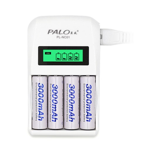 PALO Battery Charger for AA/AAA Ni-MH/Ni-Cd Rechargeable Batteries