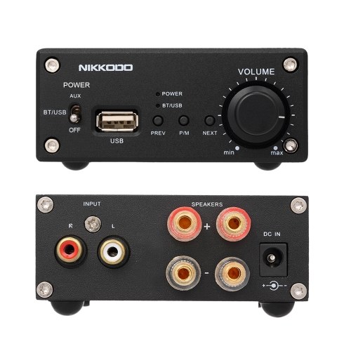 

NIKKODO NK-368R Digital Audio Power Amplifier Bluetooth 4.0 Mini HiFi Audio Receiver Amp Dual Channel 50W + 50W with Power Adapter