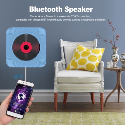 

Portable Wall Mounted CD Player BT Speaker with Remote Control