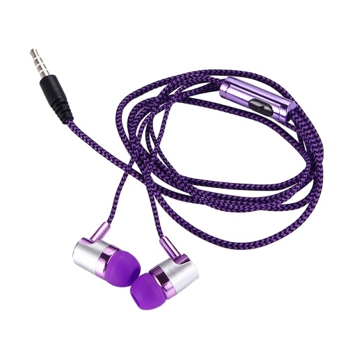 

3.5mm Wired Headphone In-Ear Headset Stereo Music Smart Phone Earphone Earpiece In-line Control Hands-free with Microphone Blue