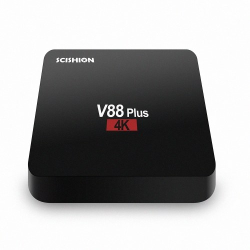 SCISHION V88 Plus Smart Android 8.1 TV Box RK3229 Quad Core 4K VP9 H.265 HDR10 USB3.0 2GB/16GB KODI Miracast DLNA WiFi LAN HD Media Player EU Plug