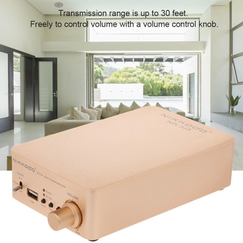 

NIKKODO NK668 Digital Audio Power Amplifier Bluetooth 5.0 Mini HiFi Audio Receiver Amp Support USB AUX Dual-channel 60W+60W with Power Cable