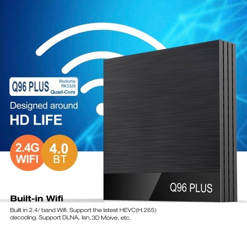 

Q96 PLUS Smart Android 8.1 TV Box RK3328 Quad Core 4K 1080P Set Top Box VP9 H.265 BT4.0 4GB/32GB Miracast DLNA WiFi LAN HD Media Player with Digital Display US / EU Plug