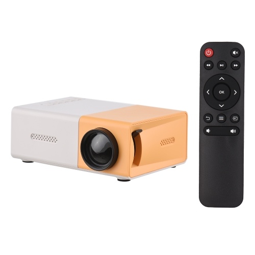 Mini LED Projector Supports 720P / 1080P Portable Video Projector with Built-in Speaker & Remote Control Support HD / AV / USB / Audio 3.5mm Interface for Home Theater Entertainment 