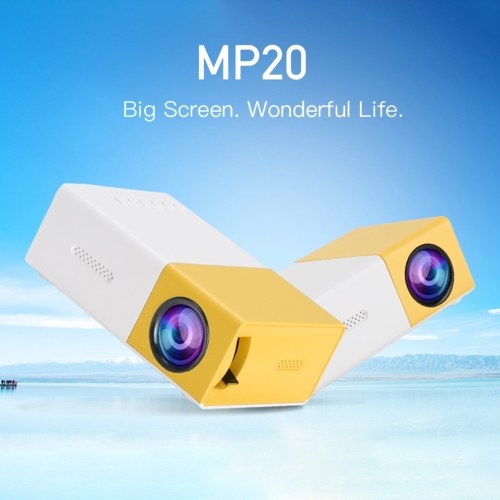 Mini LED Projector Supports 720P / 1080P Portable Video Projector with Built-in Speaker & Remote Control Support HD / AV / USB / Audio 3.5mm Interface for Home Theater Entertainment 