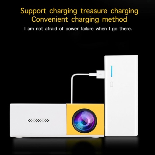 Mini LED Projector Supports 720P / 1080P Portable Video Projector with Built-in Speaker & Remote Control Support HD / AV / USB / Audio 3.5mm Interface for Home Theater Entertainment 