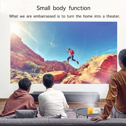 Mini LED Projector Supports 720P / 1080P Portable Video Projector with Built-in Speaker & Remote Control Support HD / AV / USB / Audio 3.5mm Interface for Home Theater Entertainment 