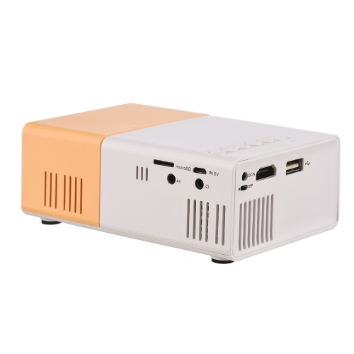 Mini LED Projector Supports 720P / 1080P Portable Video Projector with Built-in Speaker & Remote Control Support HD / AV / USB / Audio 3.5mm Interface for Home Theater Entertainment 