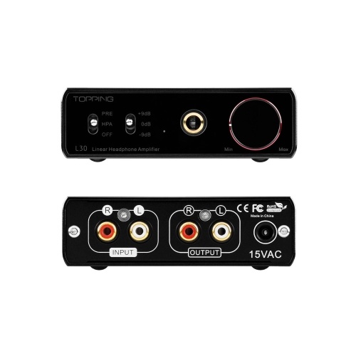 

TOPPING L30 HiFi Headphone Amplifier RCA Preamplifier Earphone Amp 6.35mm NFCA 3 Step Gain Settings