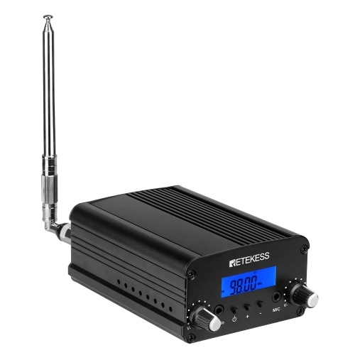 Retekess TR509 Wireless FM Broadcast Transmitter Stereo Radio Station Campus Amplifier Dual Mode with Antenna for Drive-in Church