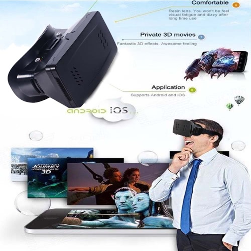 

Портативные пластиковые версии 3D VR очки виртуальной реальности DIY 3D видео VR очки с поясом ручной магнитный переключатель для всех 3.5 ~ 6.0» смартфоны