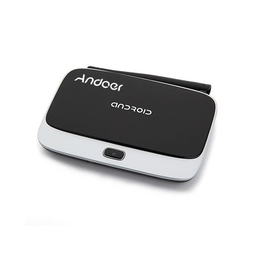 Andoer® CS-918T 1080p Smart Android 4,4 TV Casella Rockchip RK3128t Quad-Core ARM Cortex A7 1,3 GHz 1G/16G h. 265 XBMC DLNA Miracast Airplay WiFi BT 4.0 OTG TF Card Slot Antenna Esterna con Telecomando