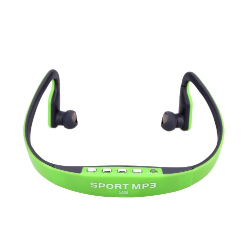 

Portable Sport Wireless TF FM Radio Headphone MP3 Player with USB Port Green