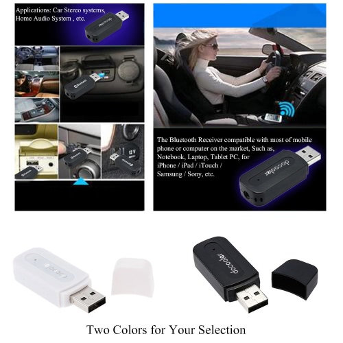 

Mini USB Wireless BTAudio Receiver 3.5mm AUX Music Adapter Car AUX Home Audio System