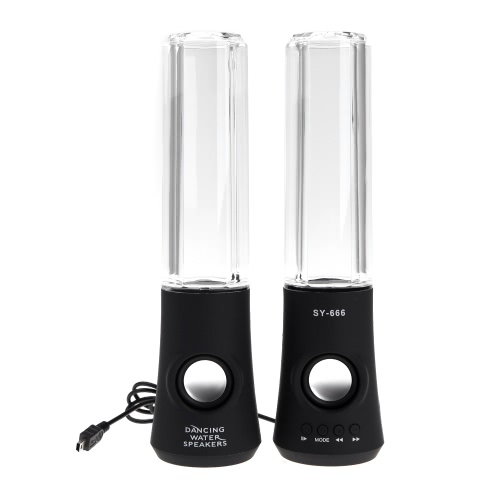 

LED танцы воды ораторов фонтан Показать USB музыки Micro SD/TF карт Усилитель FM-радио для PC iPhone iPad черный