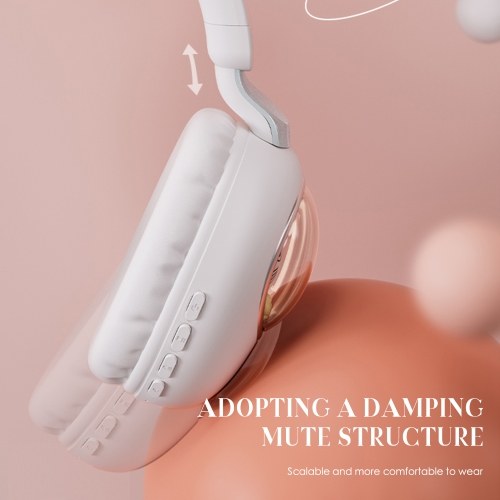 Cute Cartoon Wireless BT5.3 Headphones Over Ear Gaming Headset Cute Animal Design AUX IN Wired Earphone with Colorful Atmosphere Light Foldable Soft Ear Cushions 