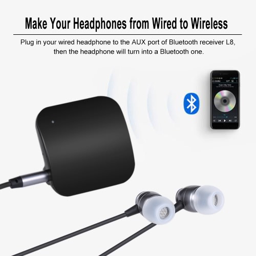

Stereo BT Headphone Audio Receiver Wireless Headset Clip 3.5mm AUX Noise Cancelling Mic for iPhone 8/Plus/X (White)