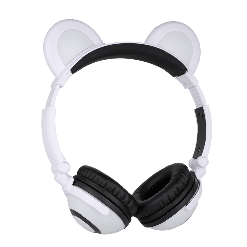 

Bear Ear Kids Headphones Foldable Over-head Headset Cosplay Gaming Earphone Glowing Flashing Rechargeable for Tablet PC Smart Phones