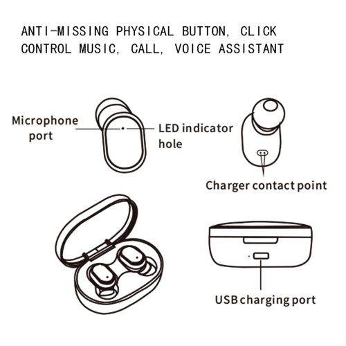 

TWS-F2 Sports Earphones Stereo Wire-less BT5.0 Earbuds