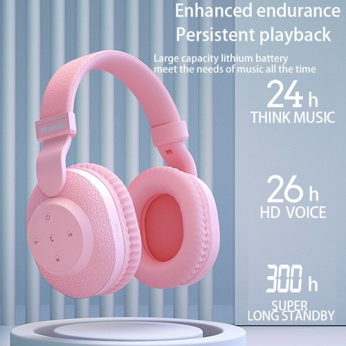 

Wireless BT5.0 Headphone Kids Headphones Over Ear Headset Noise Canceling Earphone with Mic TF Card Slot